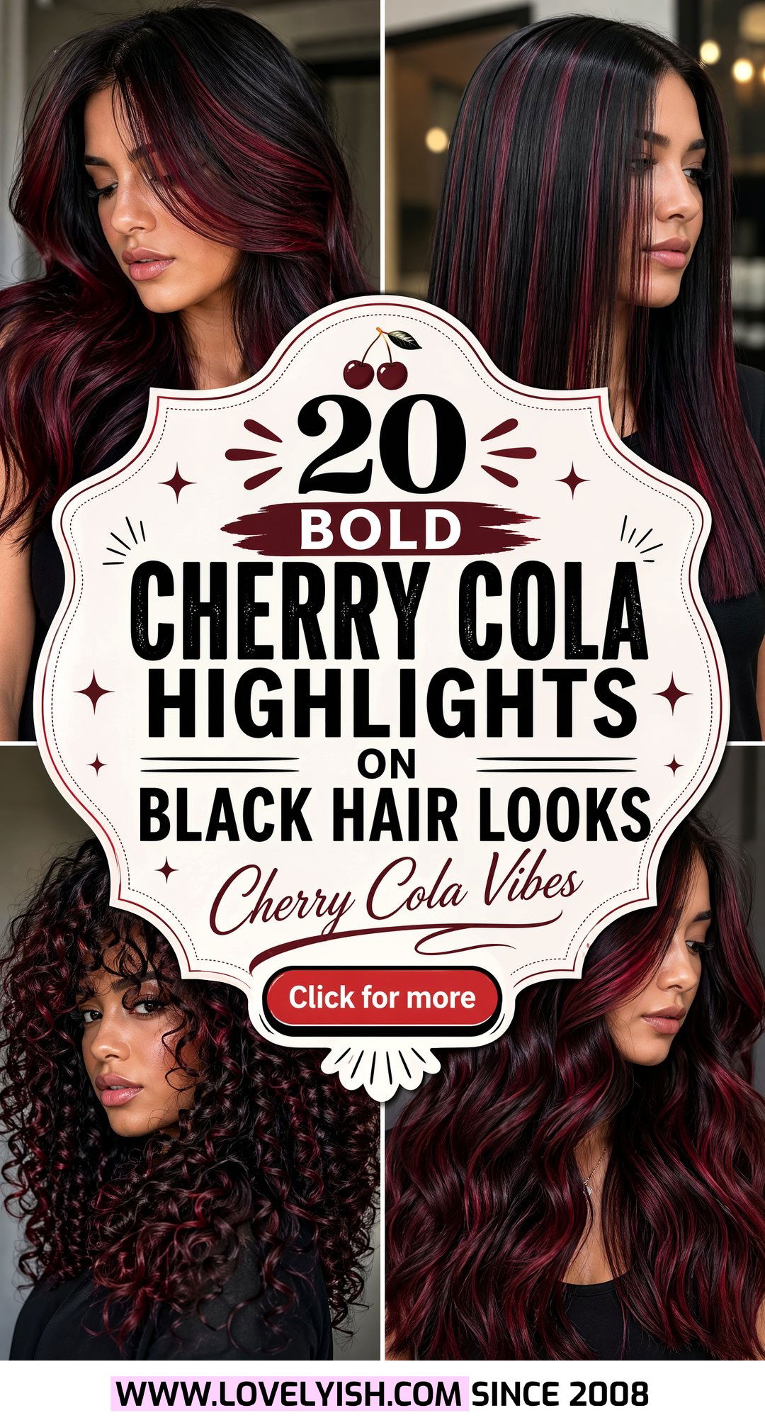 20 Bold Cherry Cola Highlights on Black Hair Looks to Try - 20 Bold Cherry Cola Highlights on Black Hair Looks to Try
