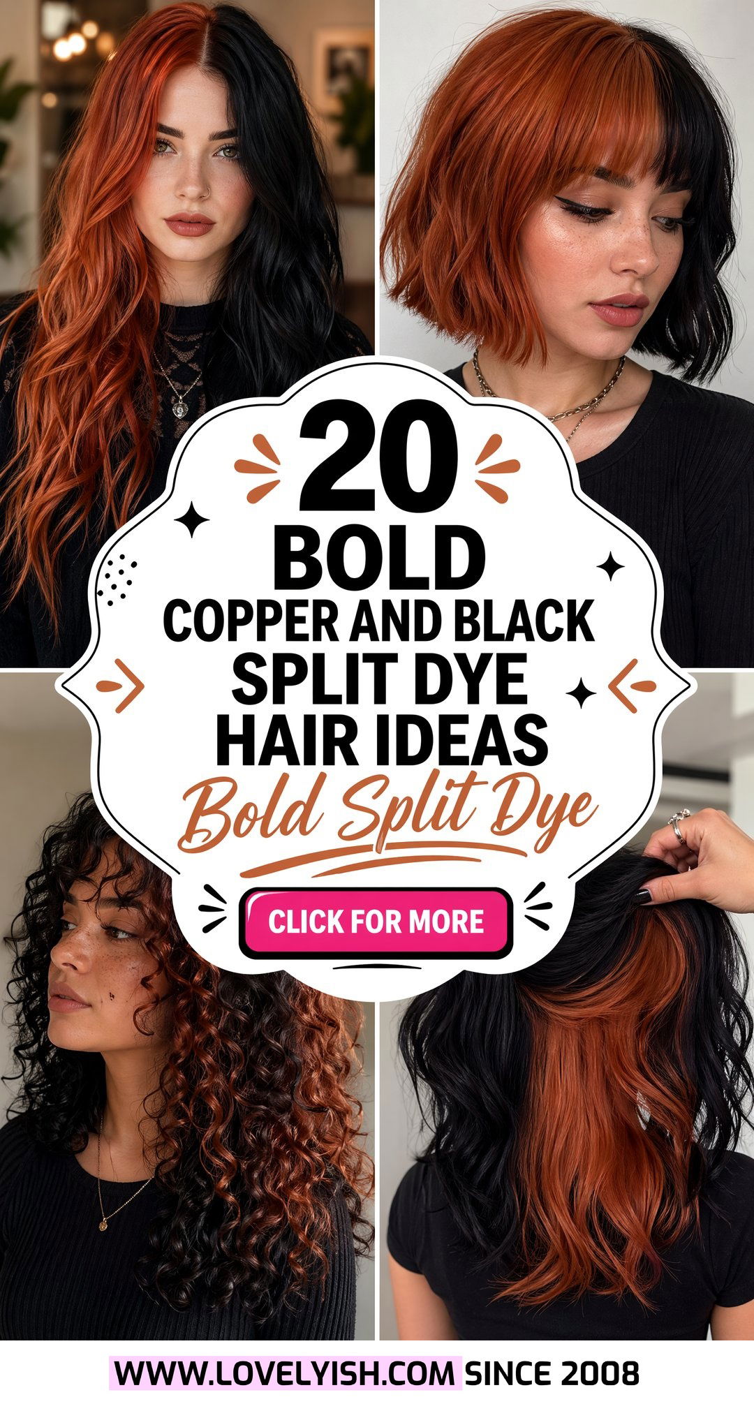 20 Bold Copper and Black Split Dye Hair Ideas to Inspire - 20 Bold Copper and Black Split Dye Hair Ideas to Inspire