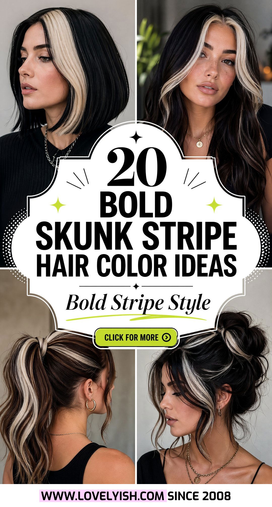 20 Bold Skunk Stripe Hair Color Ideas for a Standout Look - 20 Bold Skunk Stripe Hair Color Ideas for a Standout Look