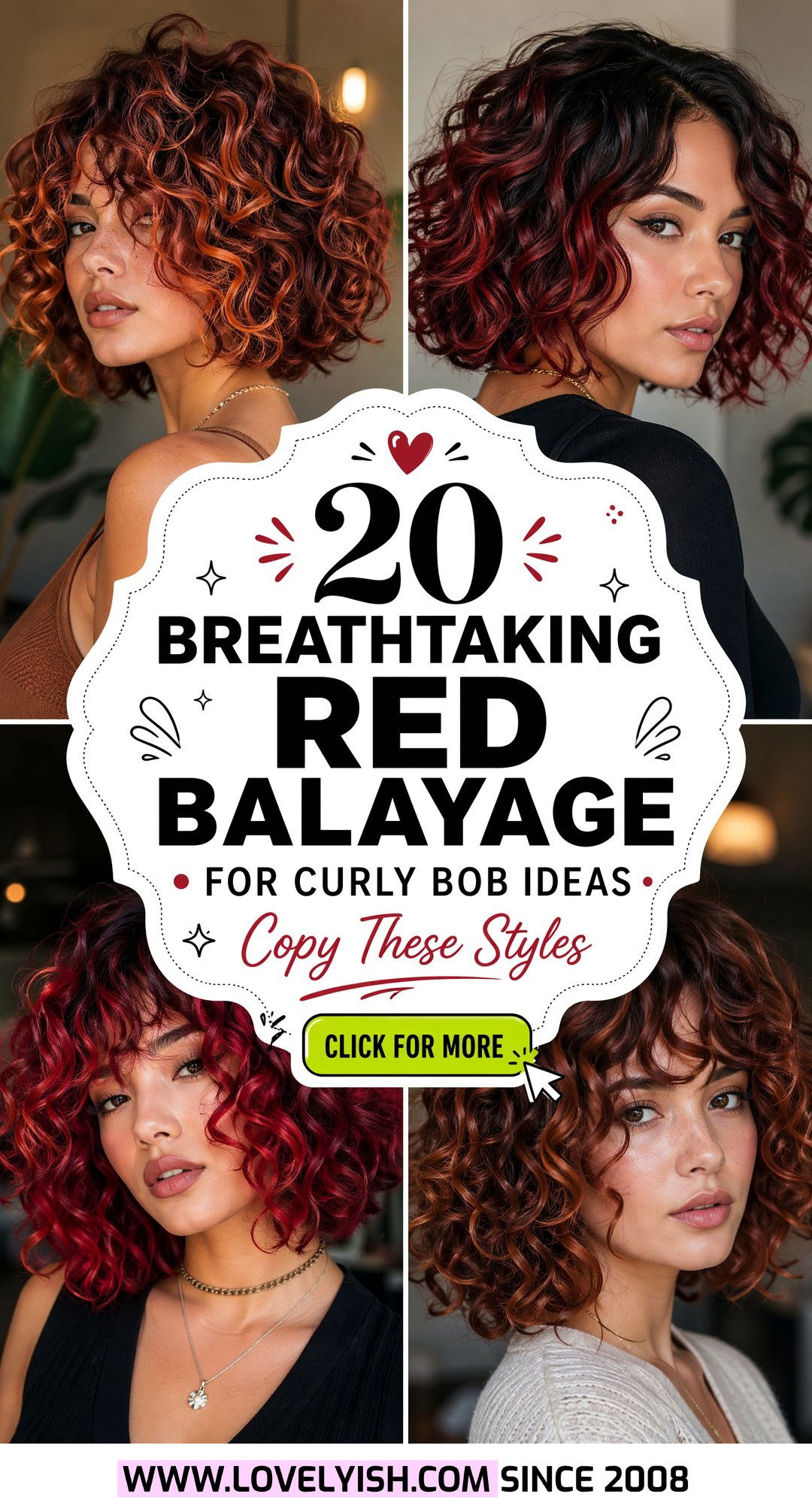 20 Breathtaking Red Balayage for Curly Bob Ideas to Copy - 20 Breathtaking Red Balayage for Curly Bob Ideas to Copy