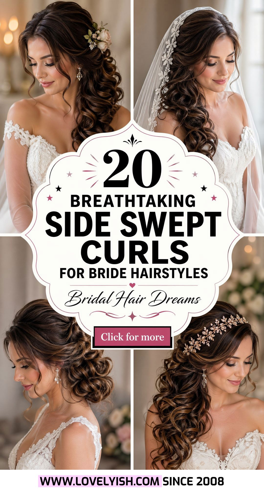 20 Breathtaking Side Swept Curls for Bride Hairstyles Now - 20 Breathtaking Side Swept Curls for Bride Hairstyles Now