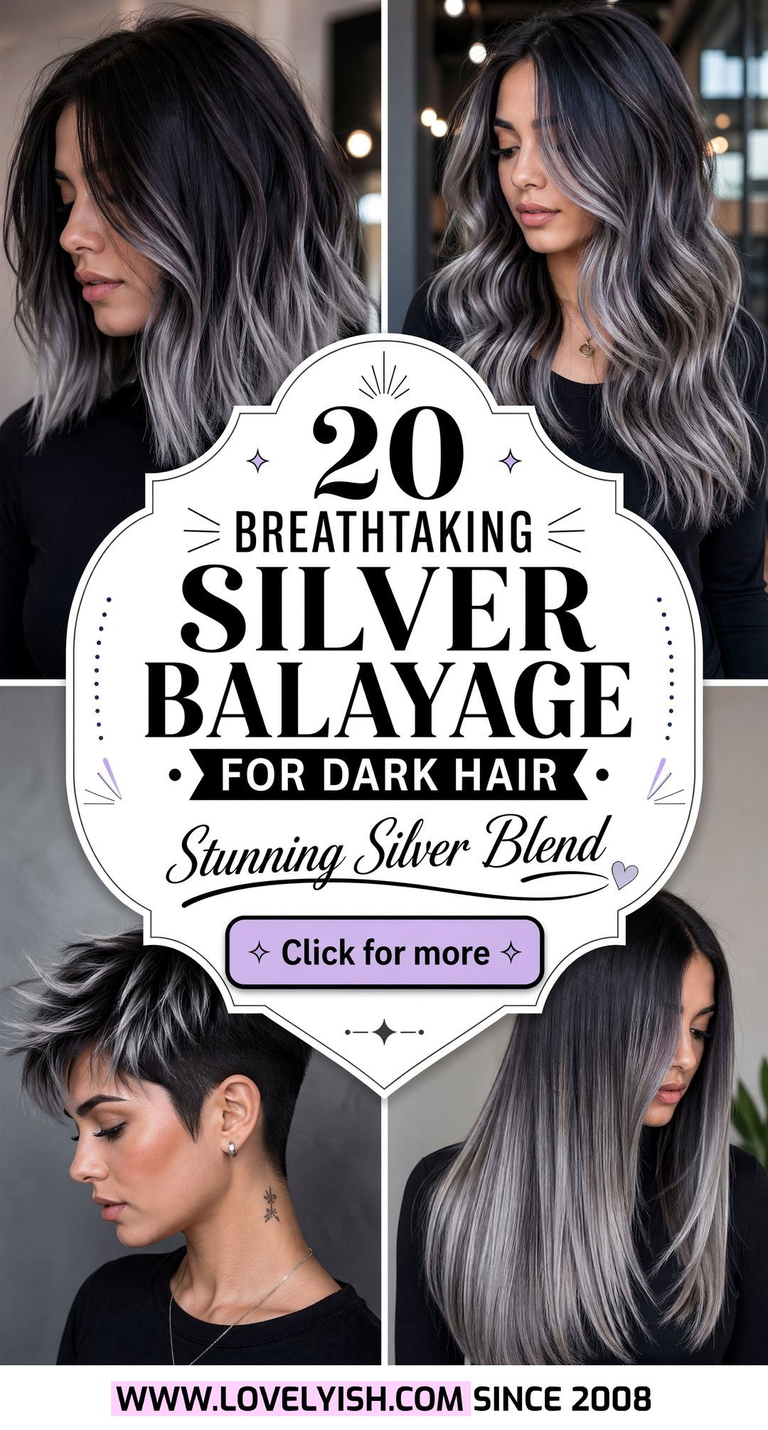 20 Breathtaking Silver Balayage for Dark Hair Looks to Try - 20 Breathtaking Silver Balayage for Dark Hair Looks to Try