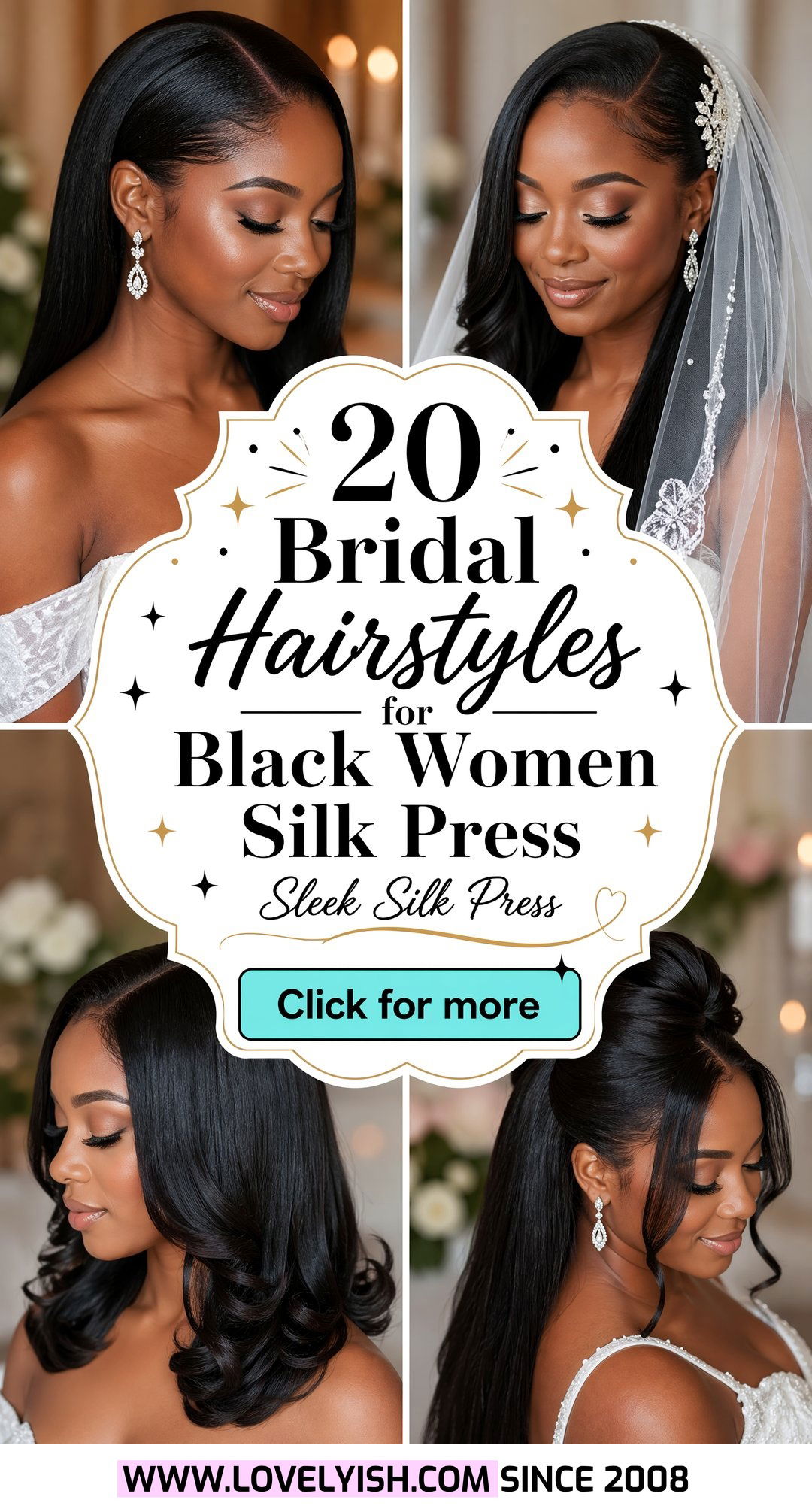 20 Bridal Hairstyle for Black Women Silk Press Ideas - 20 Bridal Hairstyle for Black Women Silk Press Ideas