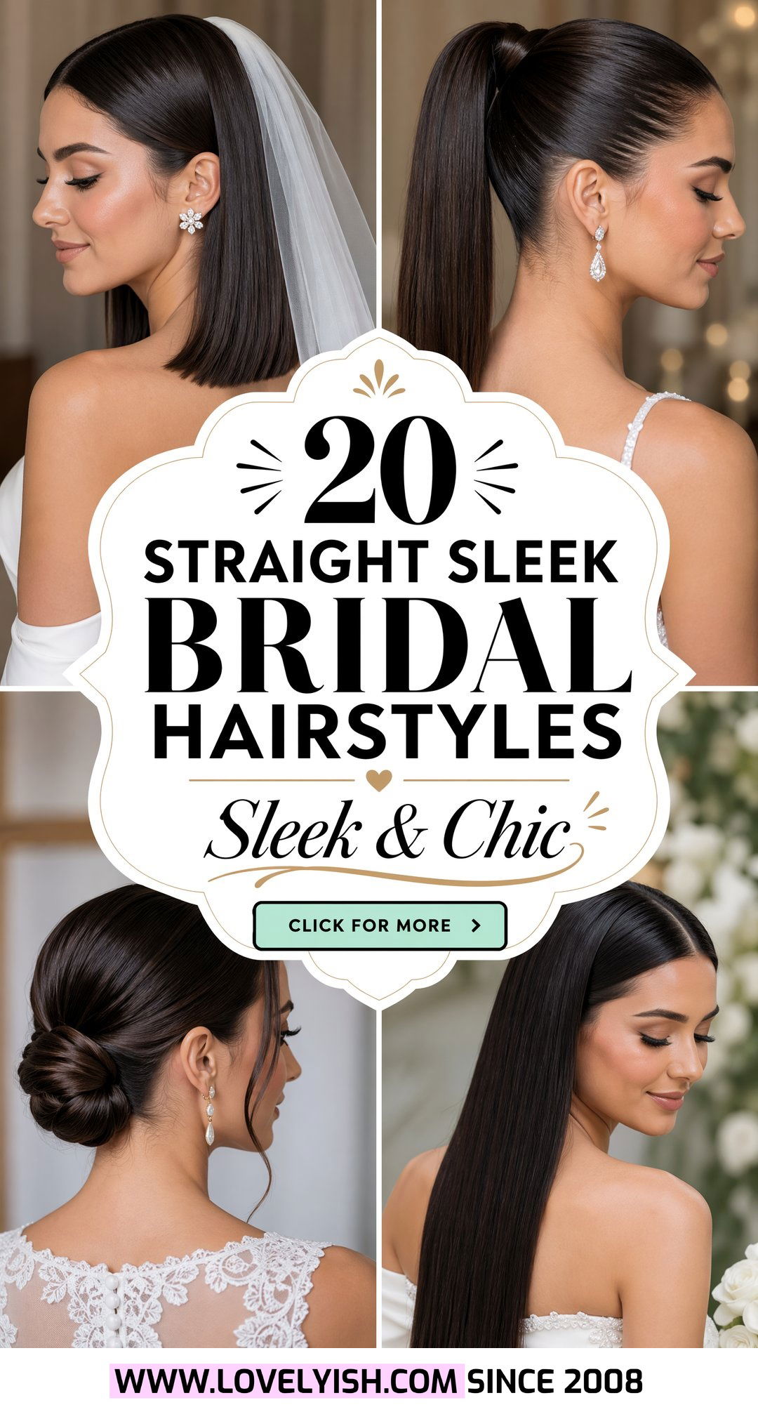 20 Bridal Hairstyle for Straight Sleek Look Brides Love - 20 Bridal Hairstyle for Straight Sleek Look Brides Love