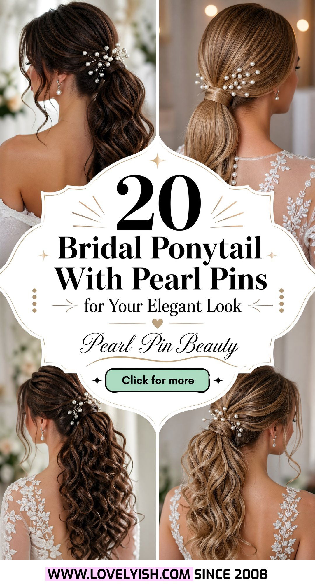 20 Bridal Ponytail With Pearl Pins for Your Elegant Look - 20 Bridal Ponytail With Pearl Pins for Your Elegant Look