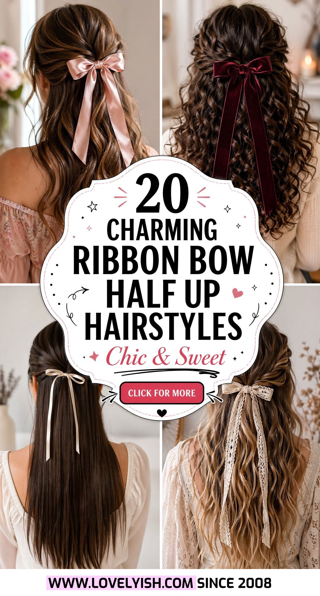 20 Charming Ribbon Bow Half Up Hairstyle Ideas For Any Event - 20 Charming Ribbon Bow Half Up Hairstyle Ideas For Any Event