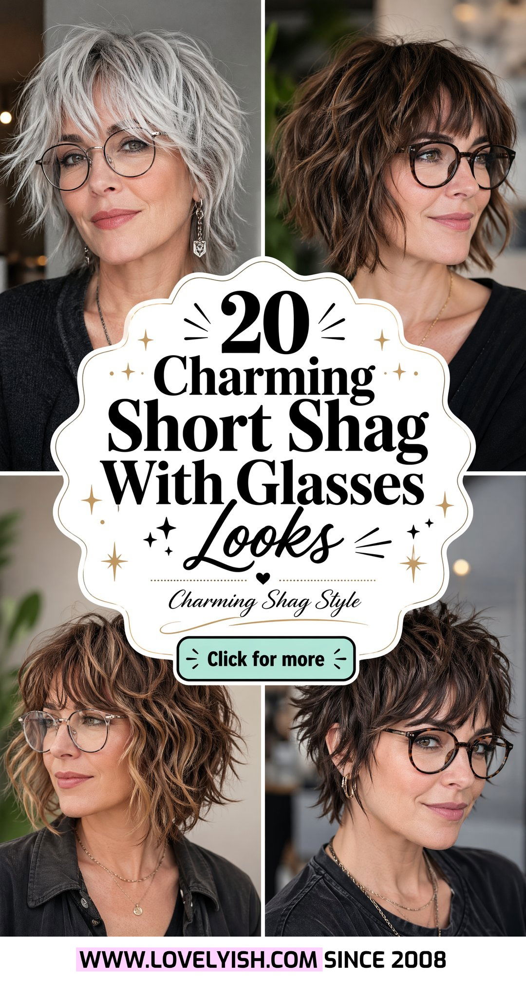 20 Charming Short Shag With Glasses Looks For Older Women - 20 Charming Short Shag With Glasses Looks For Older Women