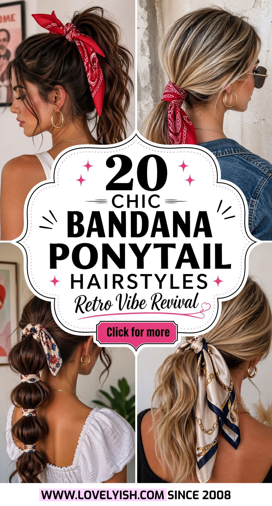 20 Chic Bandana Ponytail Hairstyle Ideas For A Retro Look - 20 Chic Bandana Ponytail Hairstyle Ideas For A Retro Look