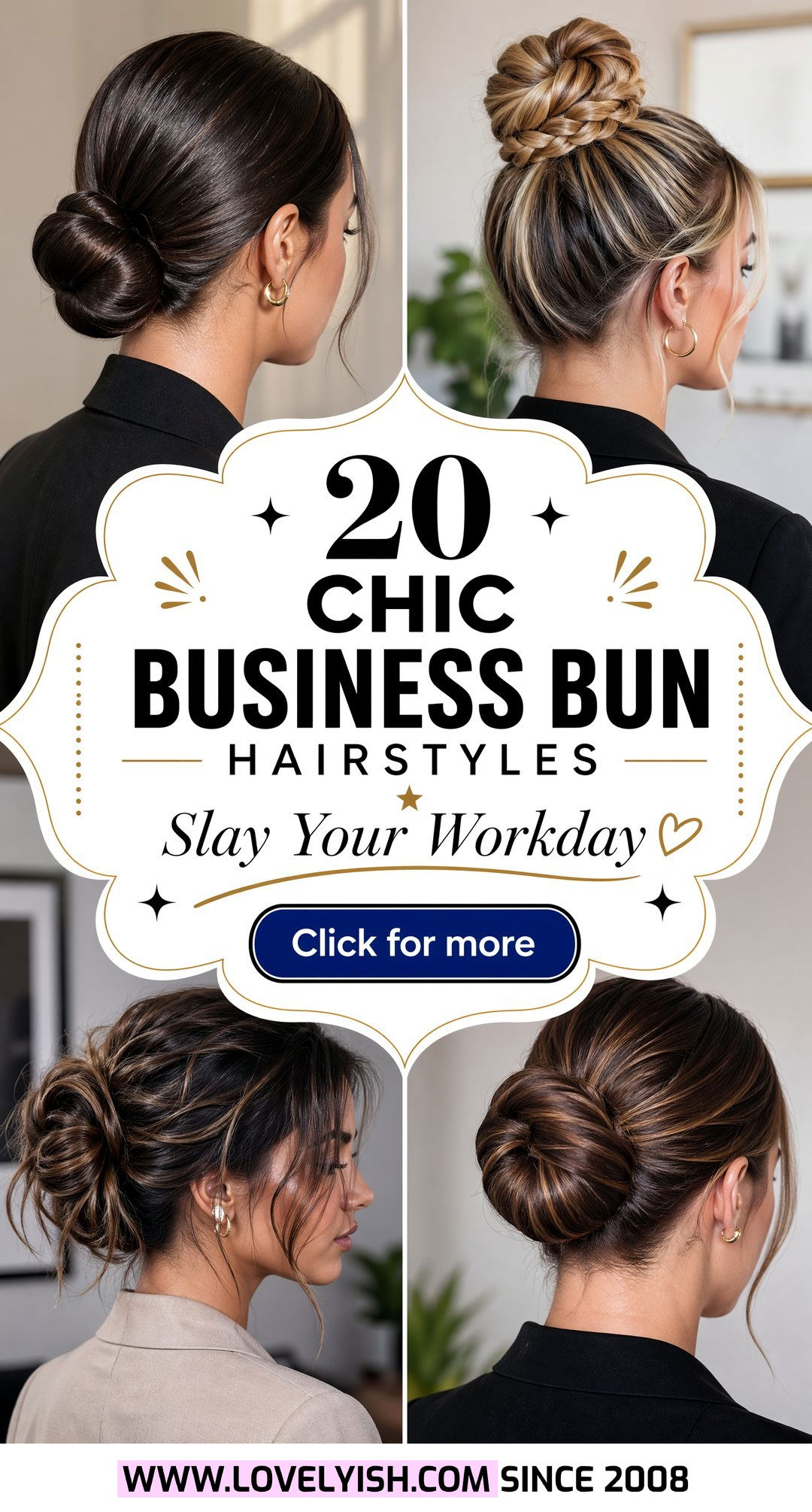 20 Chic Business Bun Hairstyles for a Professional Look - 20 Chic Business Bun Hairstyles for a Professional Look