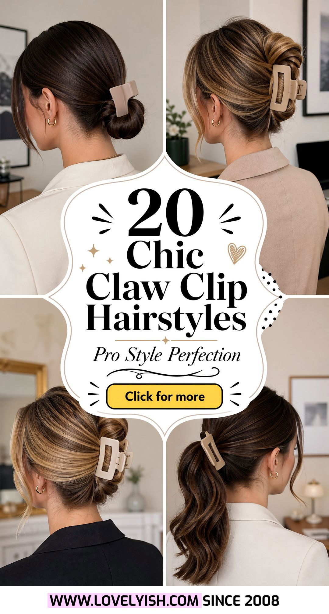 20 Chic Claw Clip Hairstyle Ideas for Professional Women - 20 Chic Claw Clip Hairstyle Ideas for Professional Women