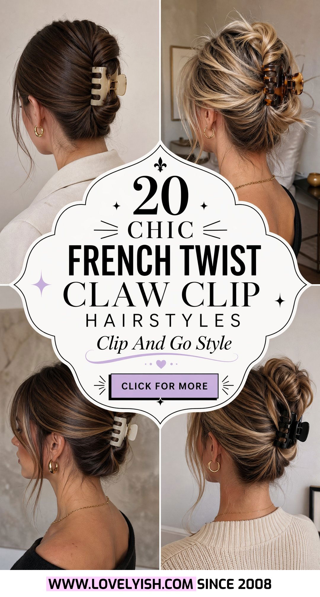 20 Chic French Twist Claw Clip Hairstyle Ideas to Try Now - 20 Chic French Twist Claw Clip Hairstyle Ideas to Try Now
