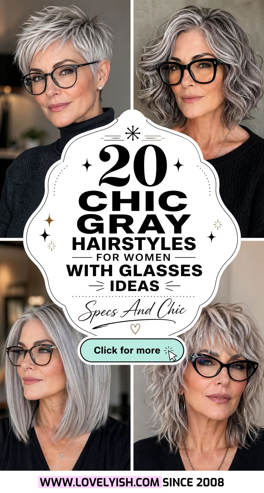 20 Chic Gray Hairstyles For Women With Glasses To Try Now - 20 Chic Gray Hairstyles For Women With Glasses To Try Now