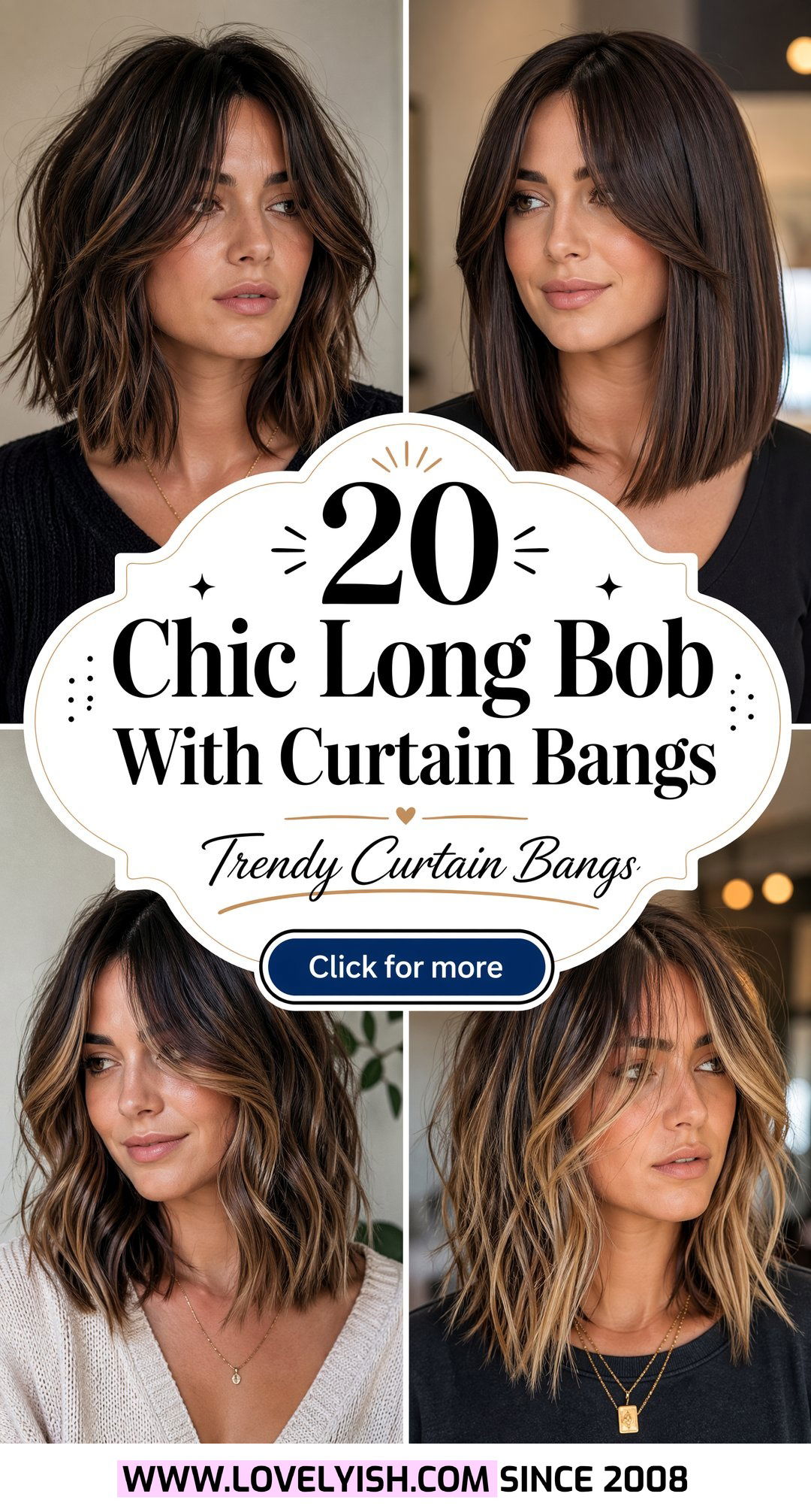 20 Chic Long Bob With Curtain Bangs Must-Try Hair Trends - 20 Chic Long Bob With Curtain Bangs: Must-Try Hair Trends