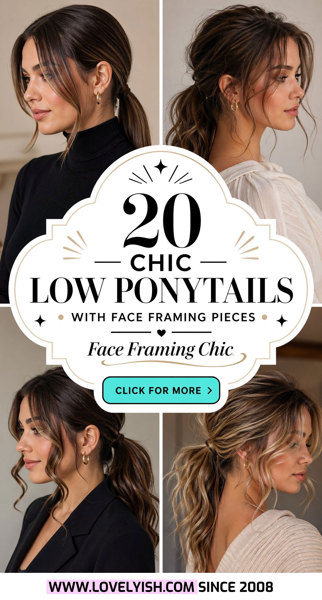 20 Chic Low Ponytail With Face Framing Pieces to Inspire - 20 Chic Low Ponytail With Face Framing Pieces to Inspire