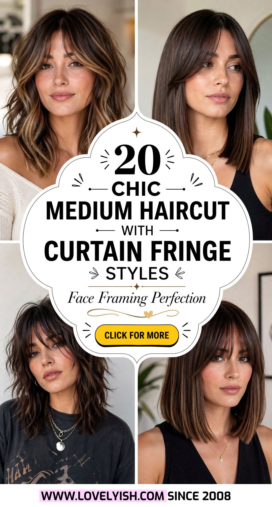 20 Chic Medium Haircut With Curtain Fringe Styles For You - 20 Chic Medium Haircut With Curtain Fringe Styles For You
