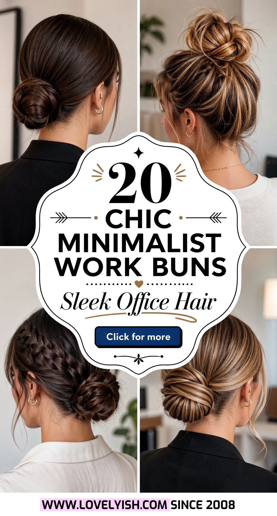 20 Chic Minimalist Work Bun for Women Easy Office Styles - 20 Chic Minimalist Work Bun for Women: Easy Office Styles