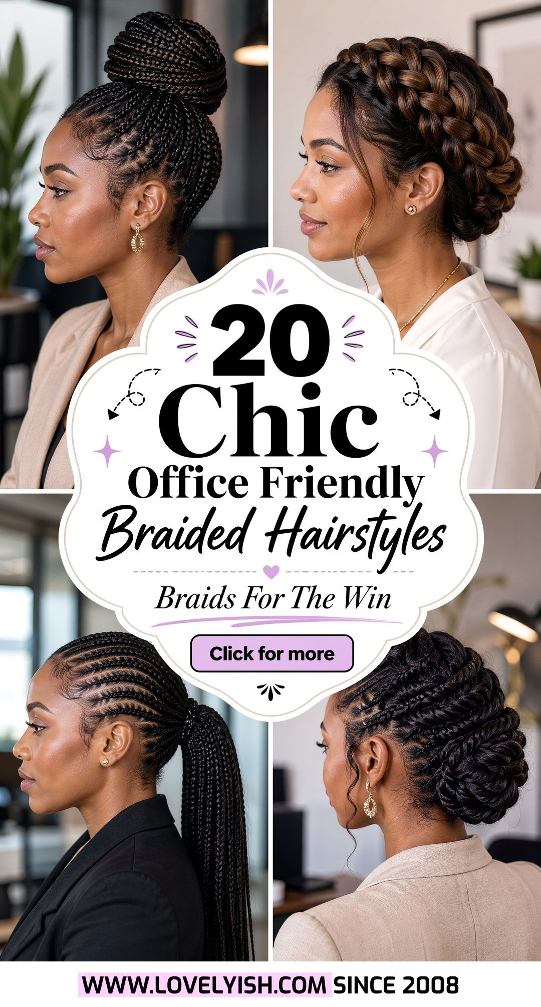 20 Chic Office Friendly Braided Hairstyles for Black Women - 20 Chic Office Friendly Braided Hairstyles for Black Women