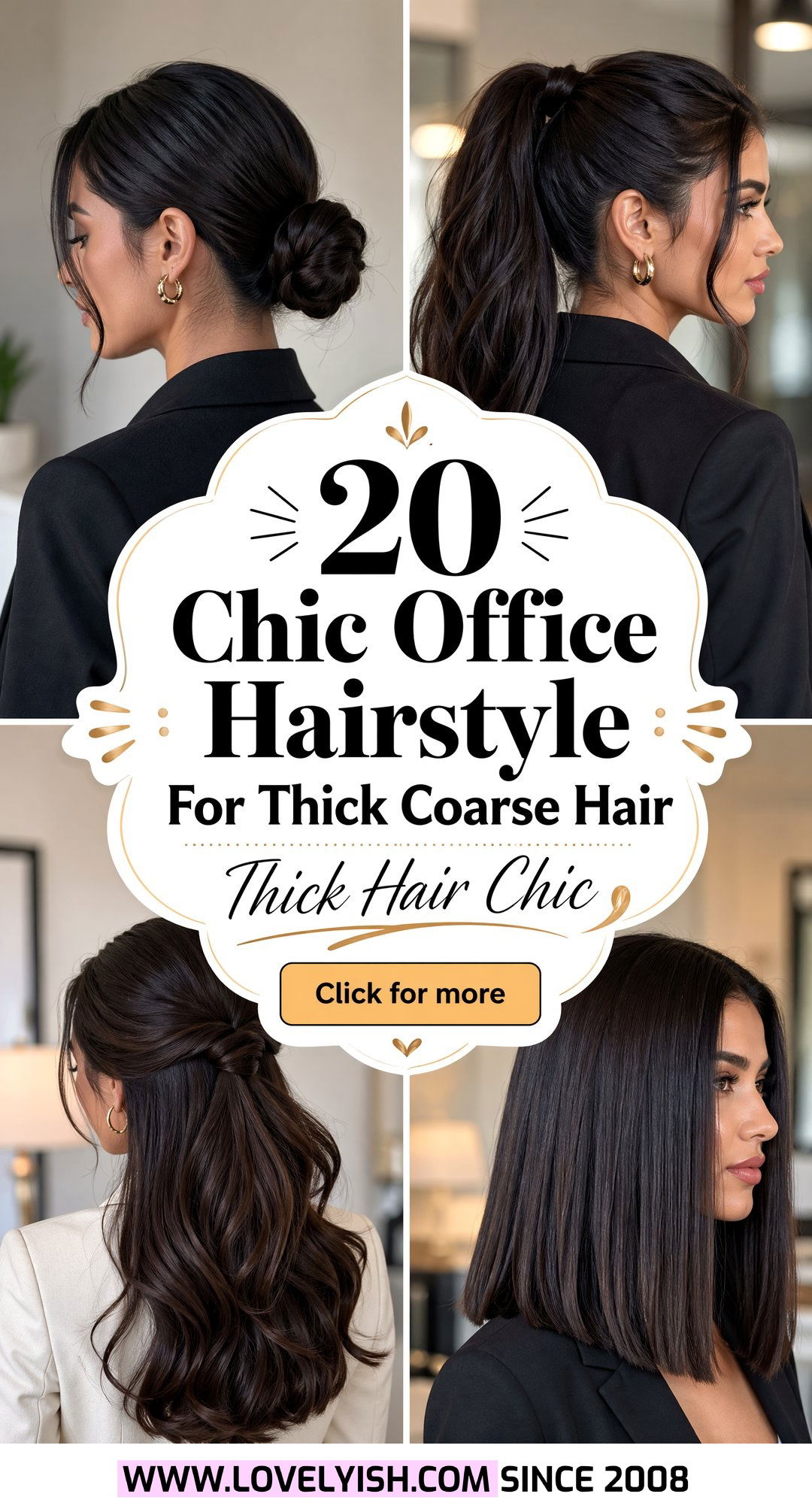 20 Chic Office Hairstyle For Thick Coarse Hair Professionals - 20 Chic Office Hairstyle For Thick Coarse Hair Professionals