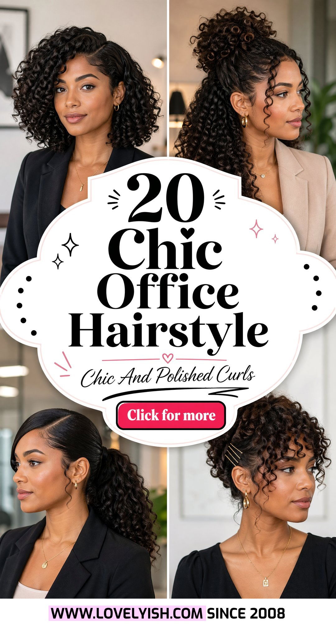 20 Chic Office Hairstyle for Curly Shoulder Length Hair - 20 Chic Office Hairstyle for Curly Shoulder Length Hair