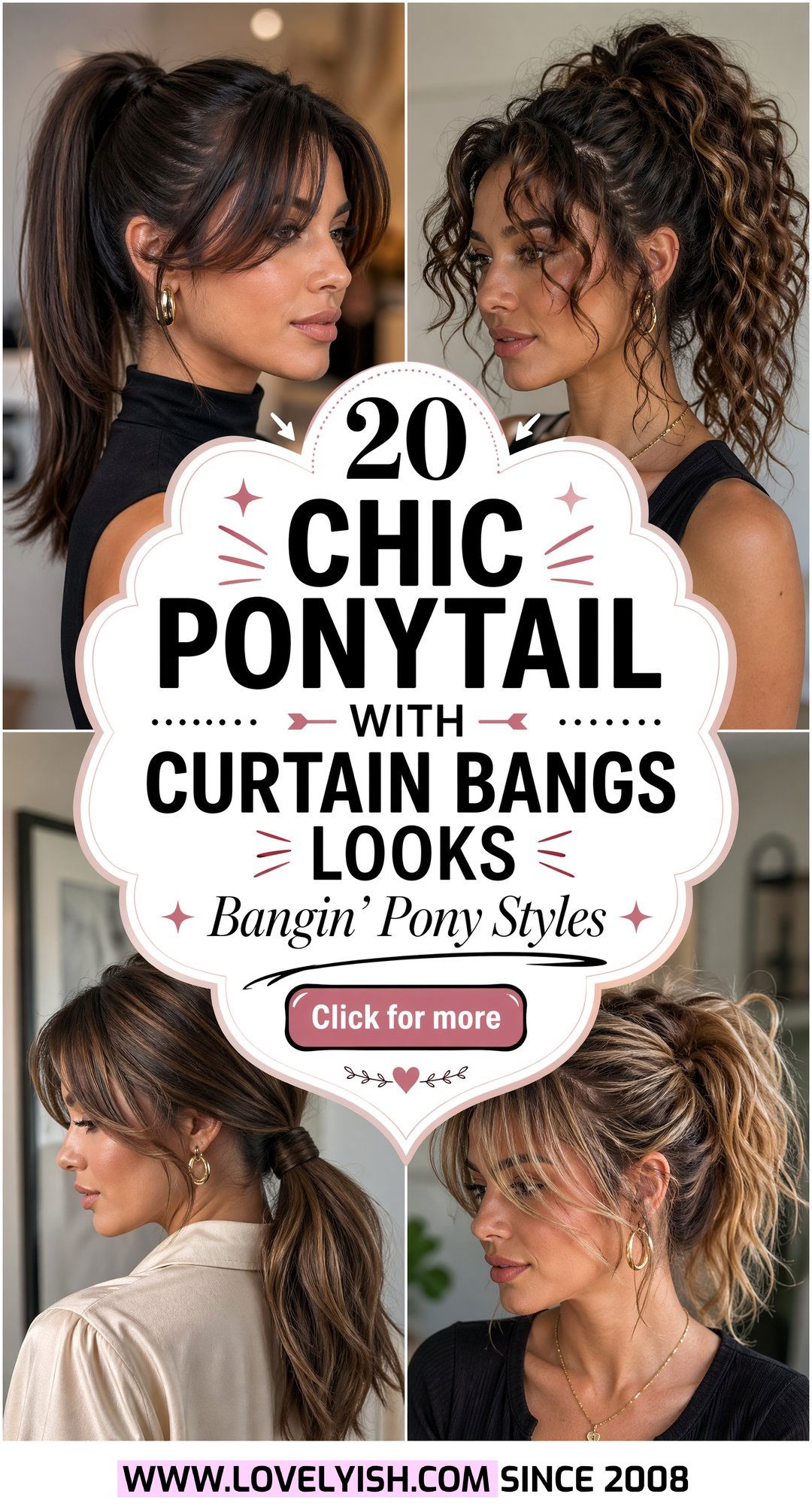 20 Chic Ponytail With Curtain Bangs Looks to Copy Today - 20 Chic Ponytail With Curtain Bangs Looks to Copy Today
