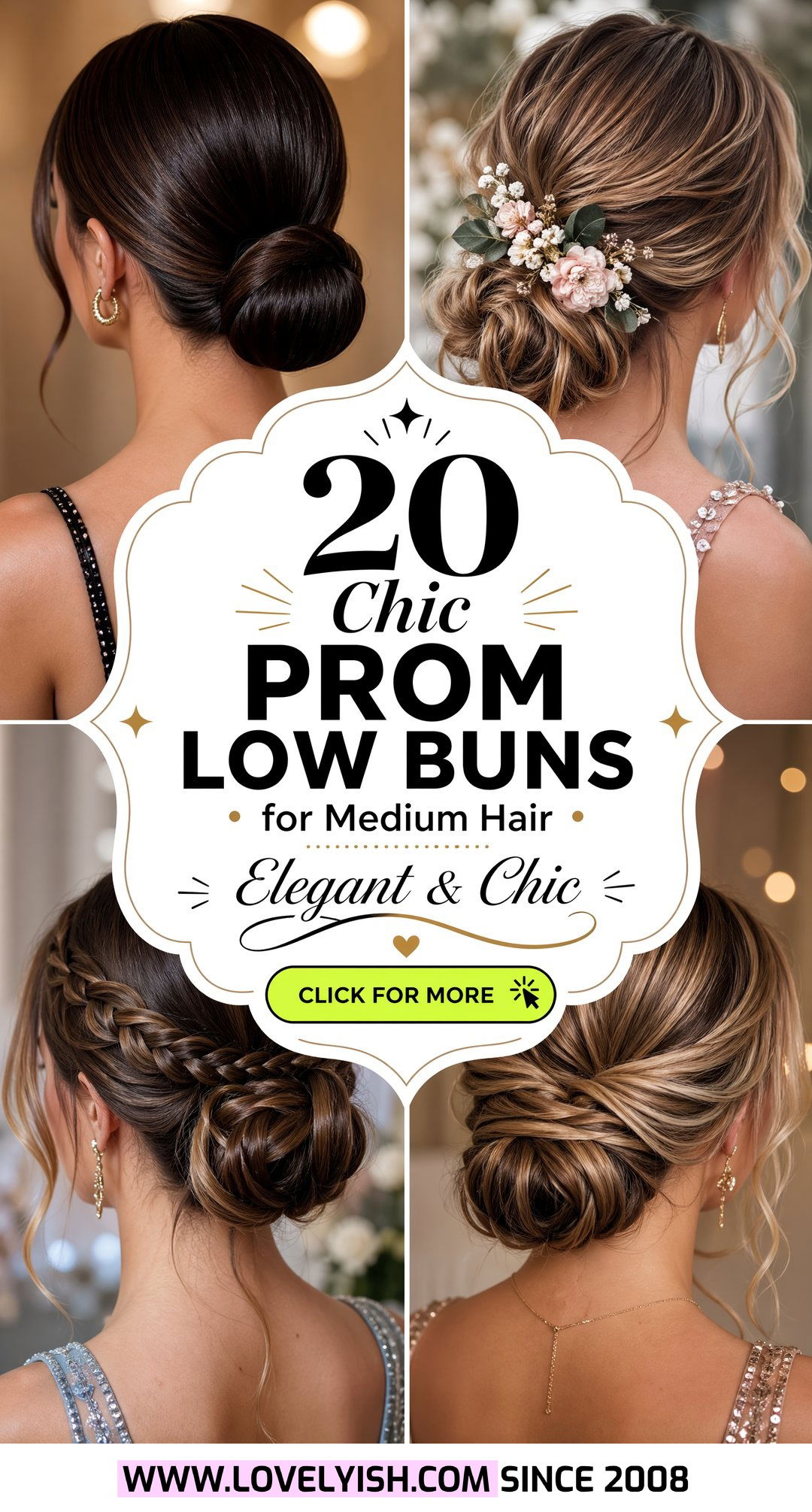 20 Chic Prom Low Bun for Medium Hair Ideas to Inspire You - 20 Chic Prom Low Bun for Medium Hair Ideas to Inspire You