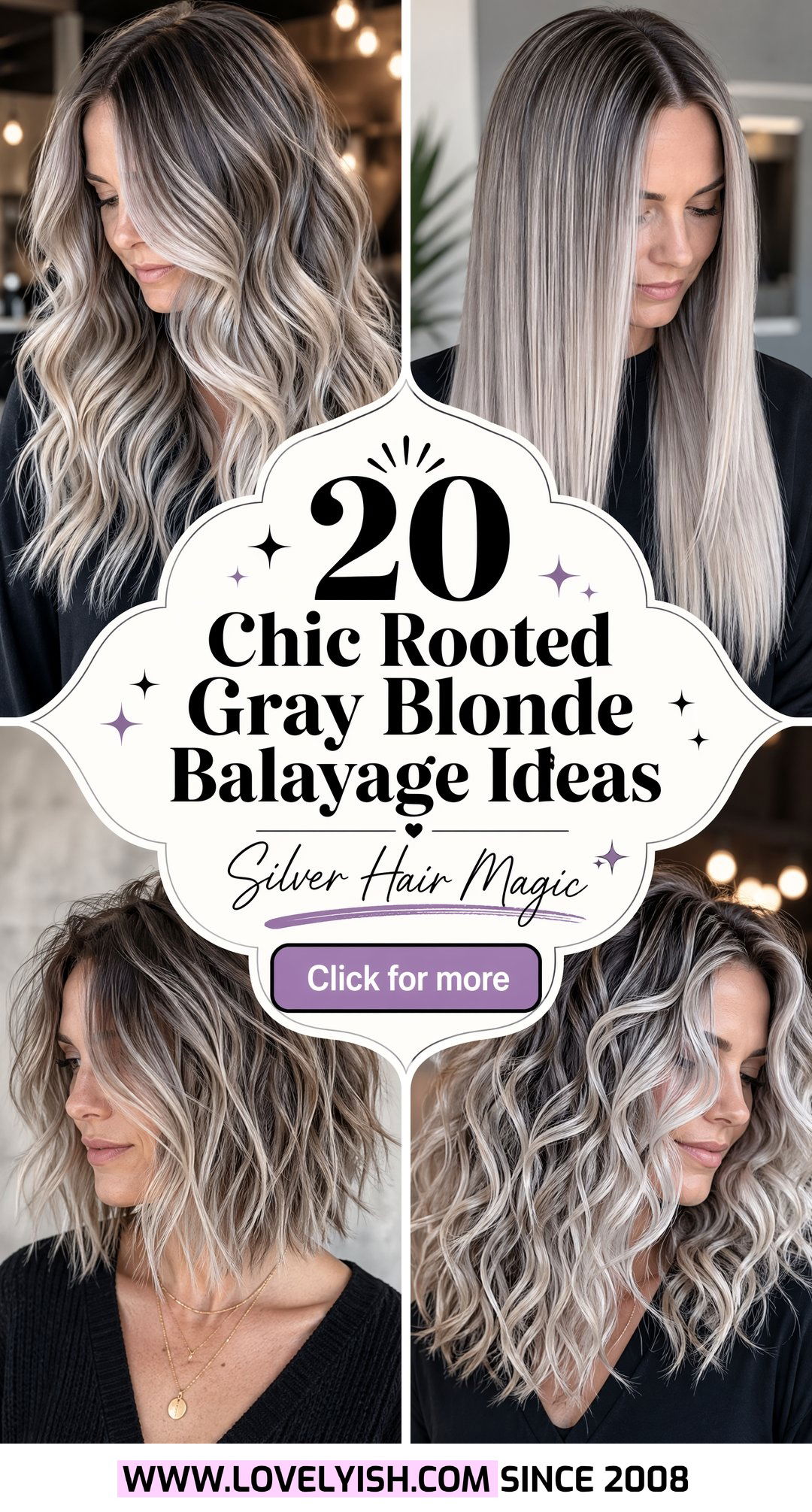 20 Chic Rooted Gray Blonde Balayage Ideas for Your Hair - 20 Chic Rooted Gray Blonde Balayage Ideas for Your Hair