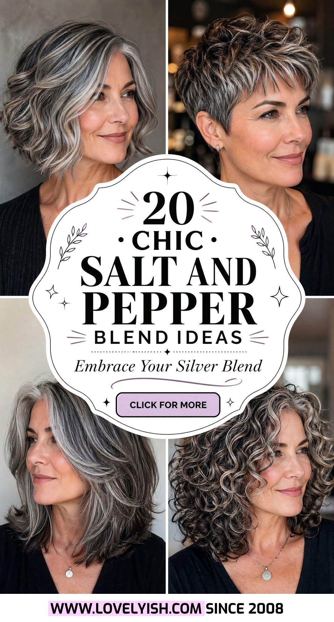 20 Chic Salt and Pepper Blend Ideas with Stunning Lowlights - 20 Chic Salt and Pepper Blend Ideas with Stunning Lowlights
