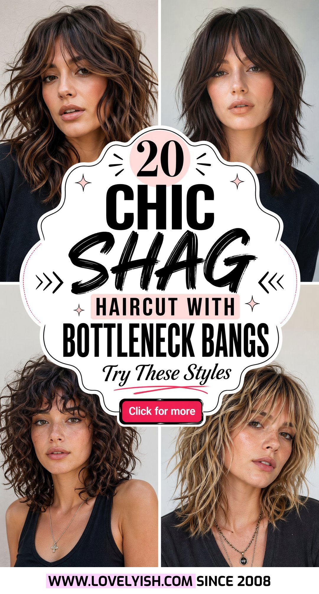 20 Chic Shag Haircut with Bottleneck Bangs Styles to Try - 20 Chic Shag Haircut with Bottleneck Bangs Styles to Try