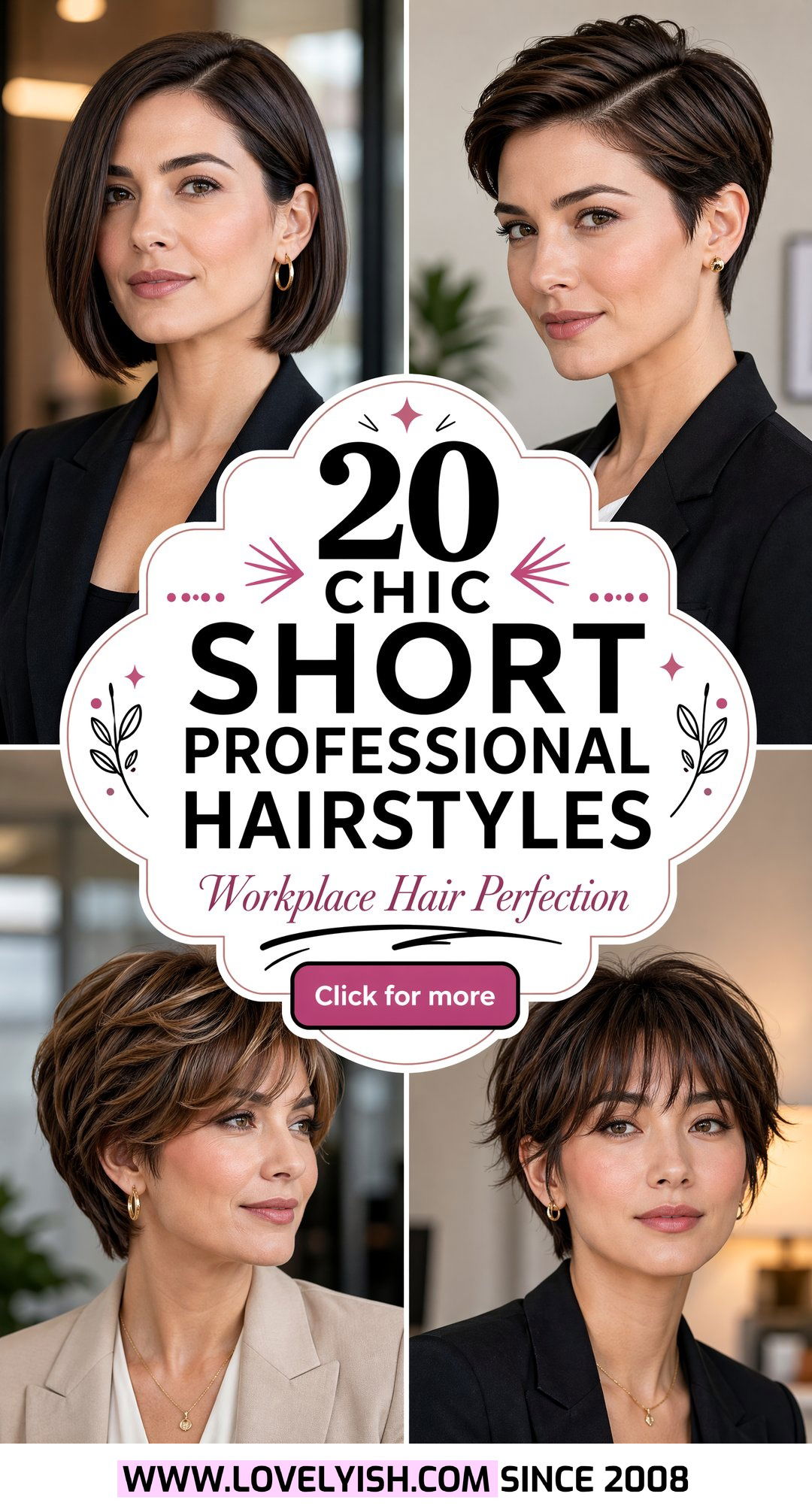 20 Chic Short Professional Hairstyles for Women at Work - 20 Chic Short Professional Hairstyles for Women at Work