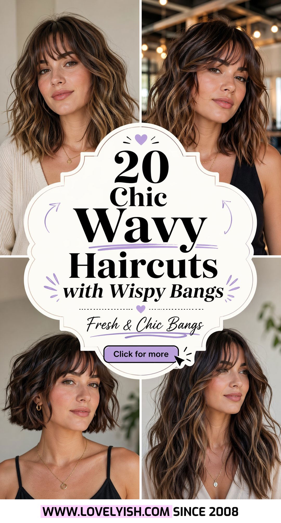 20 Chic Wavy Haircut with Wispy Bangs for a Fresh New Look - 20 Chic Wavy Haircut with Wispy Bangs for a Fresh New Look
