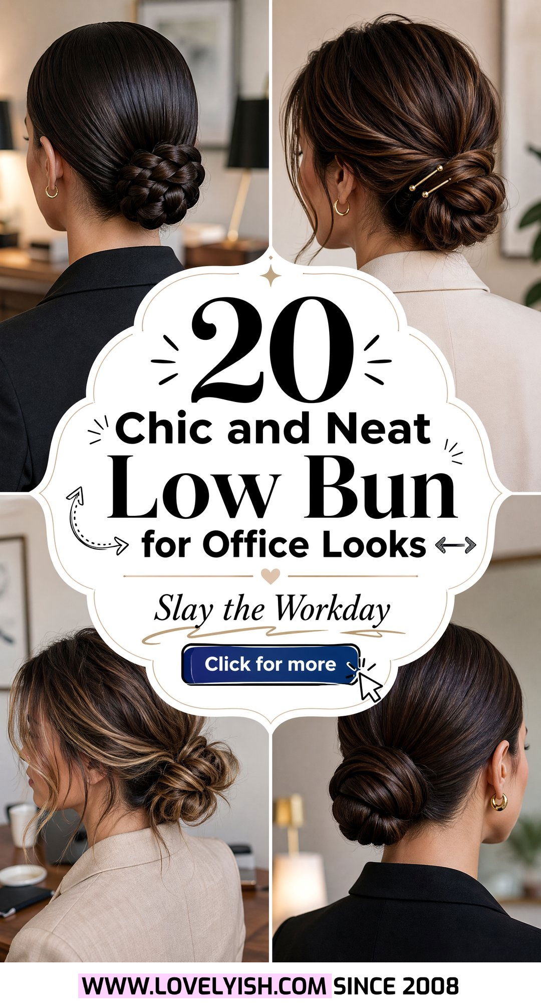 20 Chic and Neat Low Bun for Office Looks You Will Love - 20 Chic and Neat Low Bun for Office Looks You Will Love