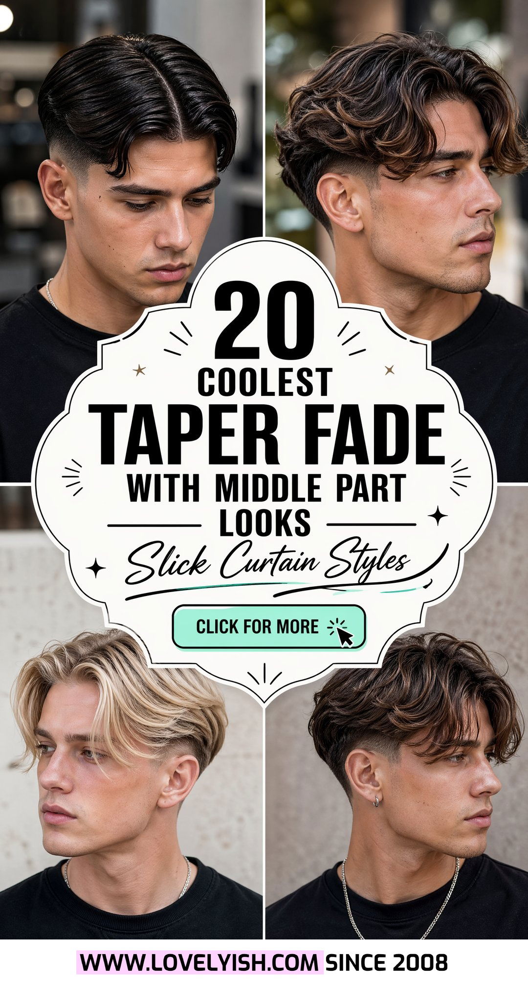 20 Coolest Taper Fade With Middle Part Looks To Try Right Now - 20 Coolest Taper Fade With Middle Part Looks To Try Right Now