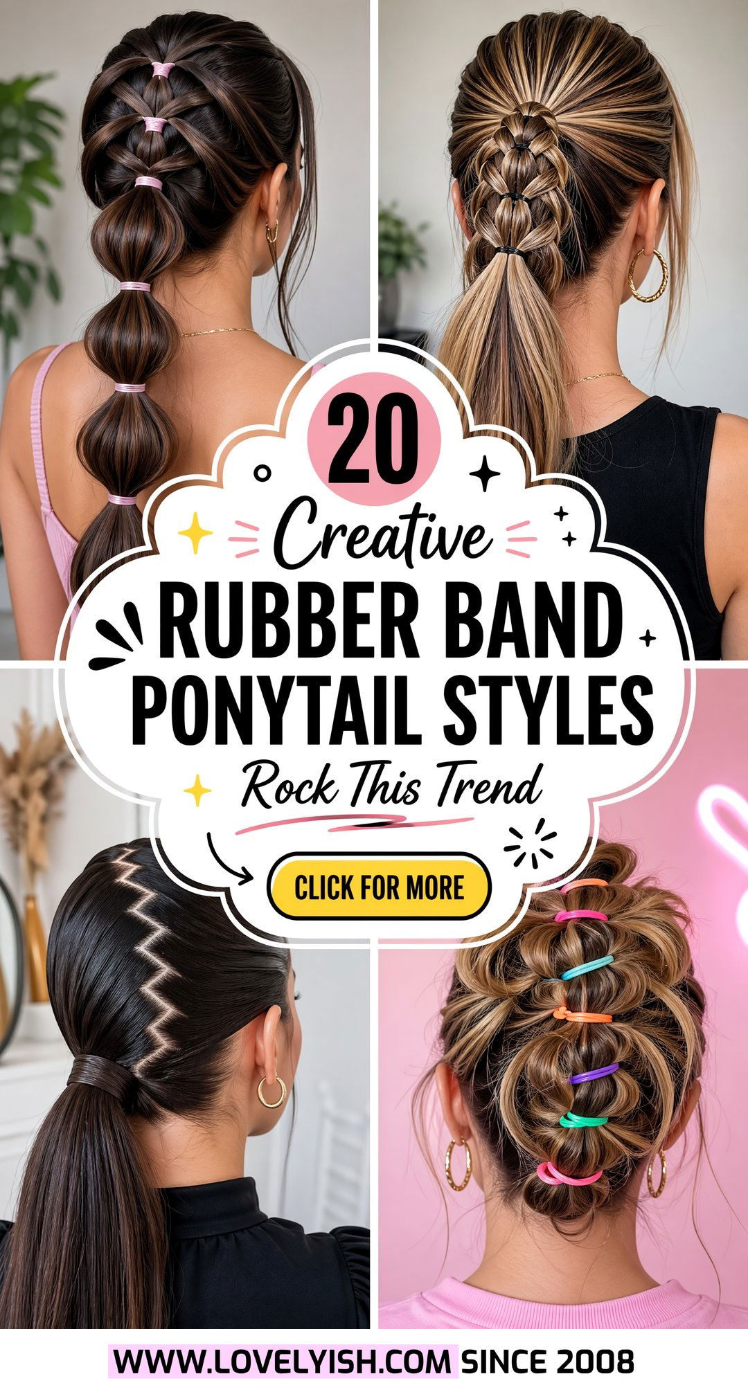 20 Creative Rubber Band Ponytail Styles to Rock This Year - 20 Creative Rubber Band Ponytail Styles to Rock This Year