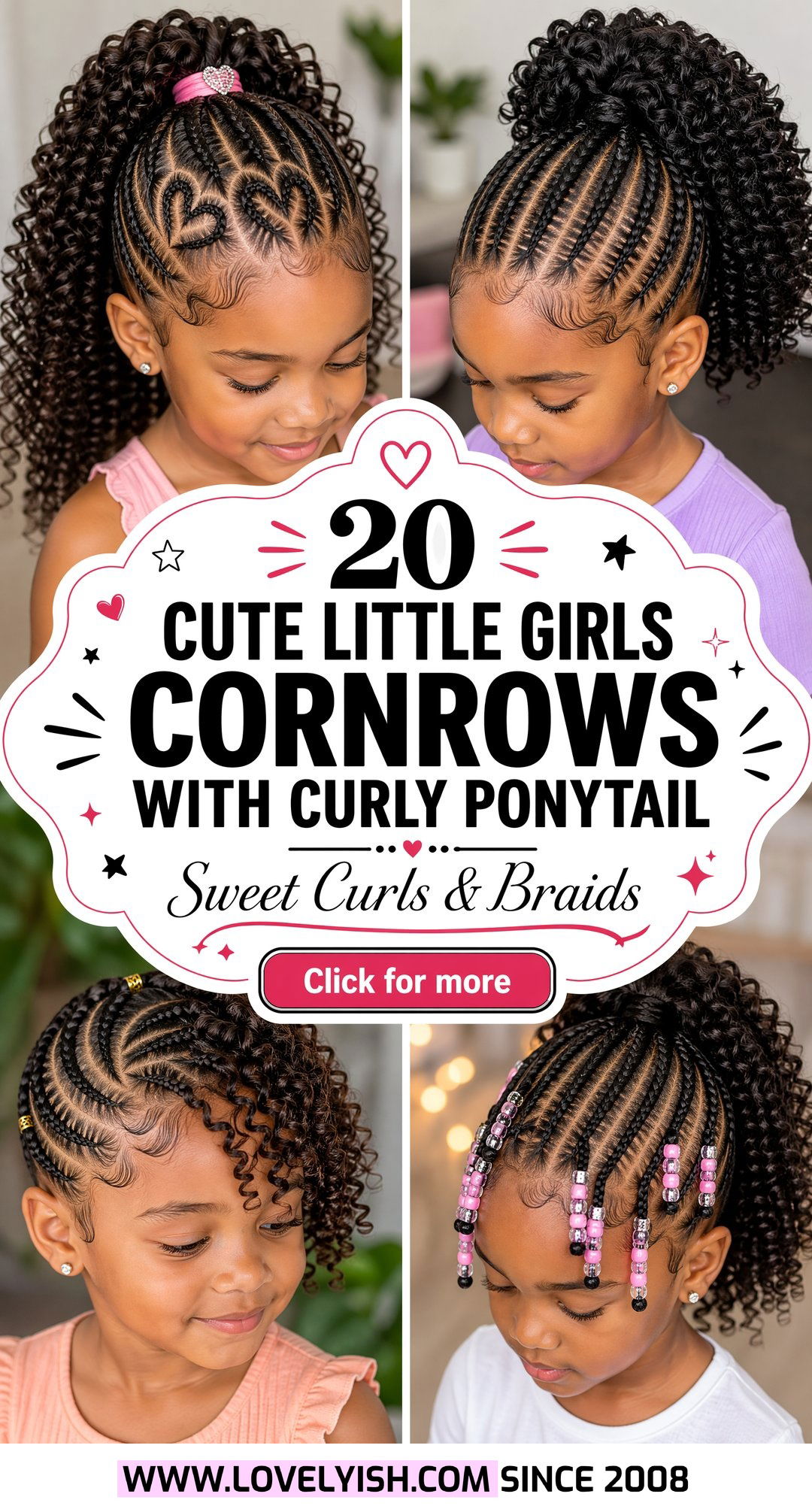 20 Cute Little Girls Cornrows With Curly Ponytail Styles - 20 Cute Little Girls Cornrows With Curly Ponytail Styles
