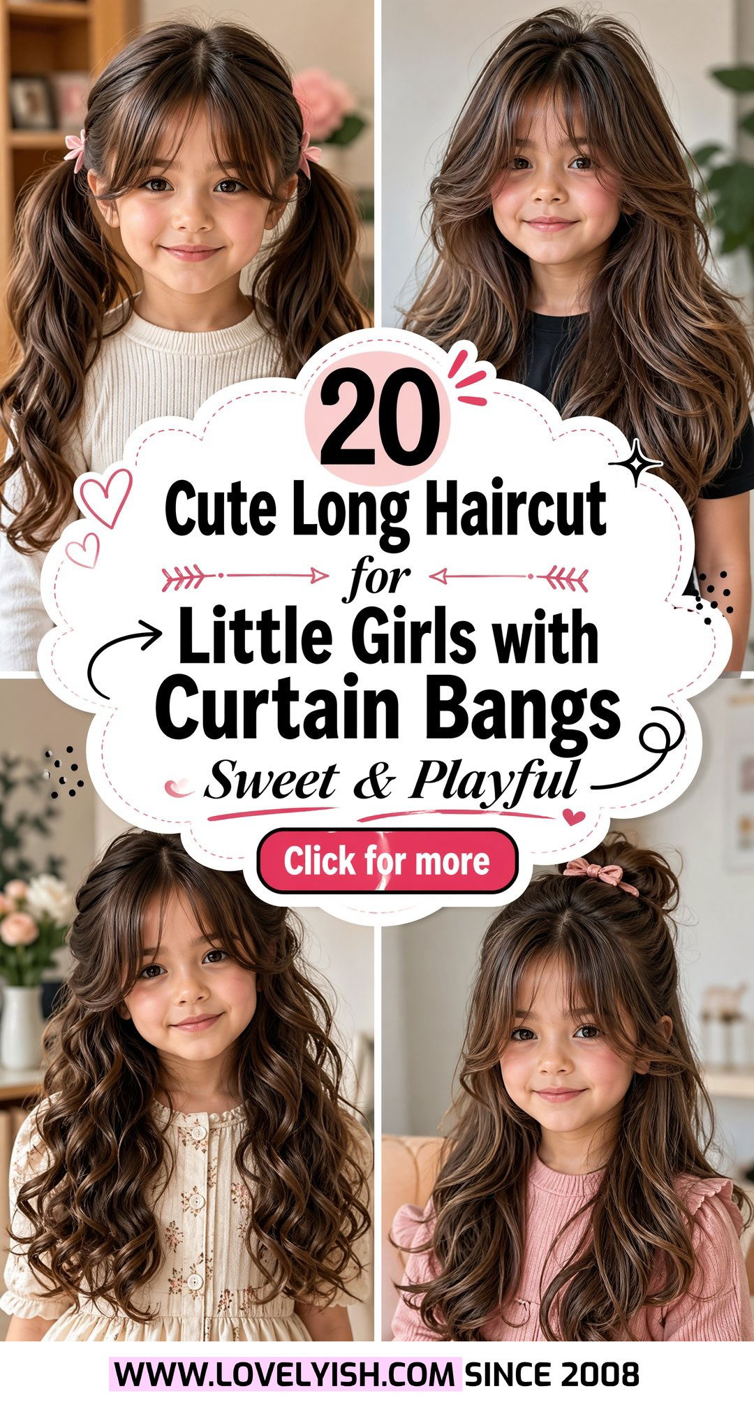 20 Cute Long Haircut for Little Girls with Curtain Bangs - 20 Cute Long Haircut for Little Girls with Curtain Bangs