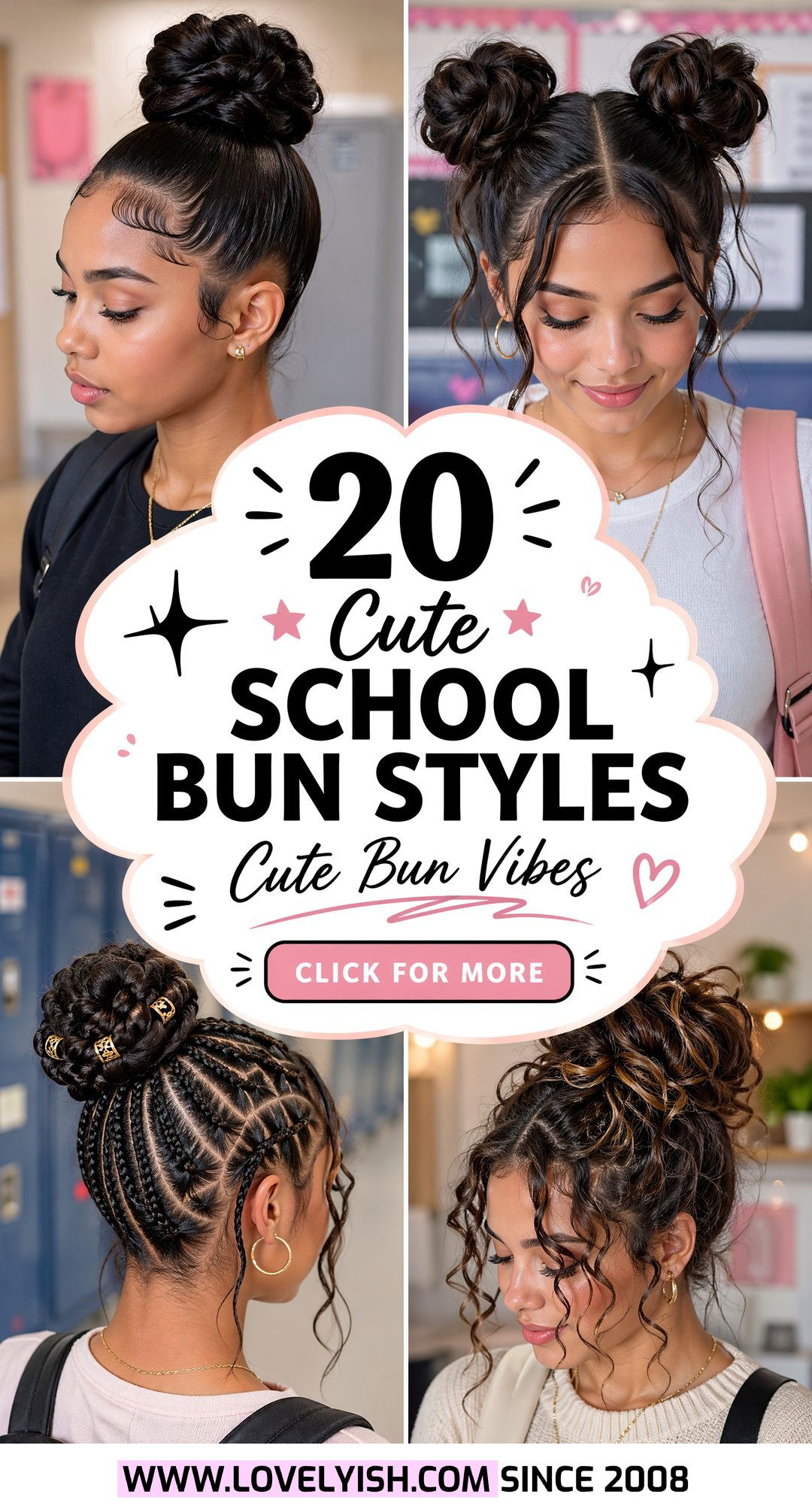 20 Cute School Bun Styles for Black Girls to Wear This Year - 20 Cute School Bun Styles for Black Girls to Wear This Year