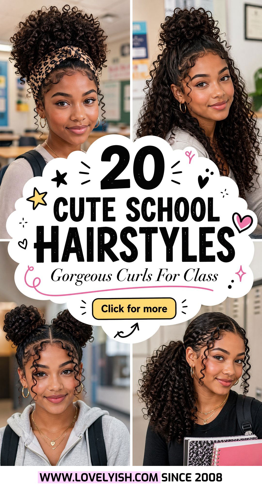20 Cute School Hairstyle Ideas for Naturally Curly Hair - 20 Cute School Hairstyle Ideas for Naturally Curly Hair