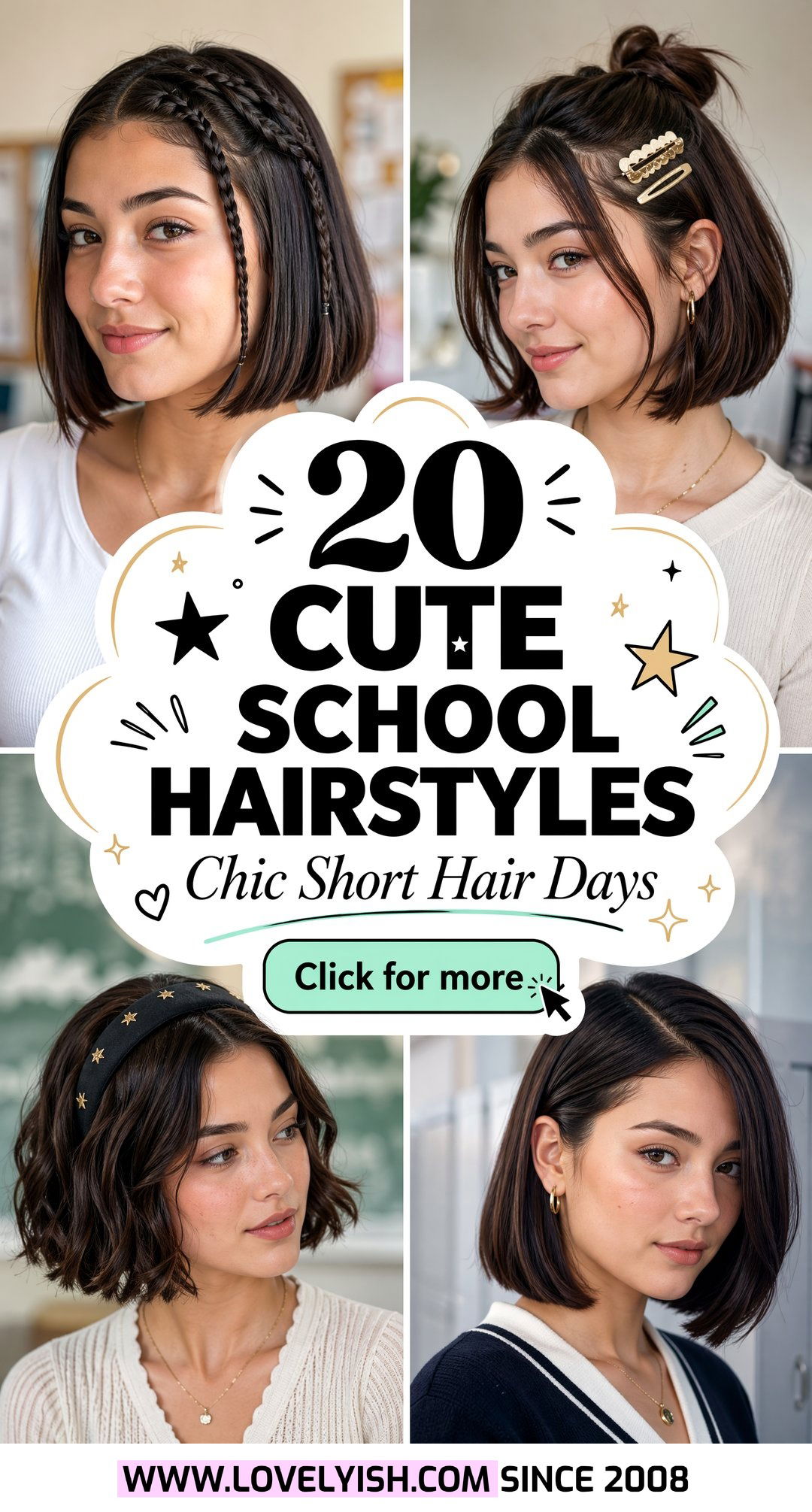 20 Cute School Hairstyle Ideas for Short Bob Hair Looks - 20 Cute School Hairstyle Ideas for Short Bob Hair Looks