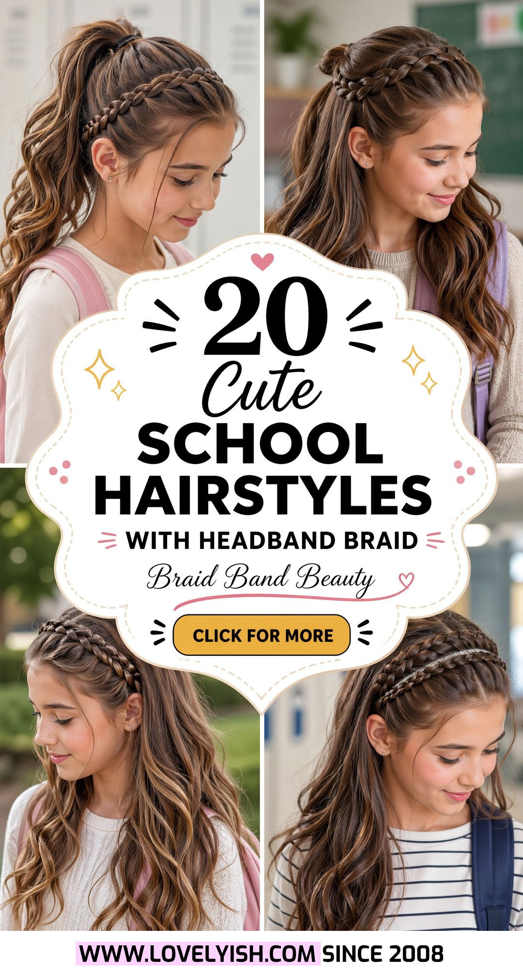 20 Cute School Hairstyle With Headband Braid Ideas for Teens - 20 Cute School Hairstyle With Headband Braid Ideas for Teens