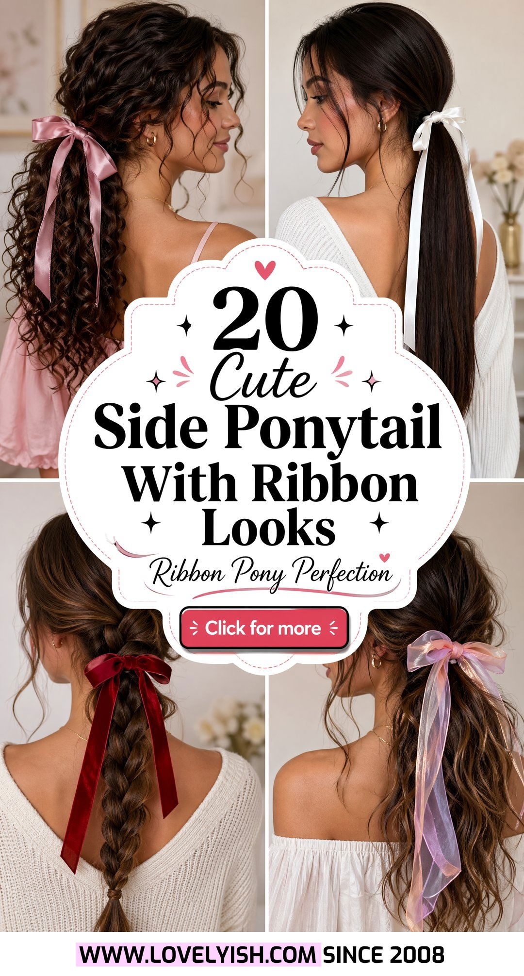 20 Cute Side Ponytail With Ribbon Looks for Any Occasion - 20 Cute Side Ponytail With Ribbon Looks for Any Occasion