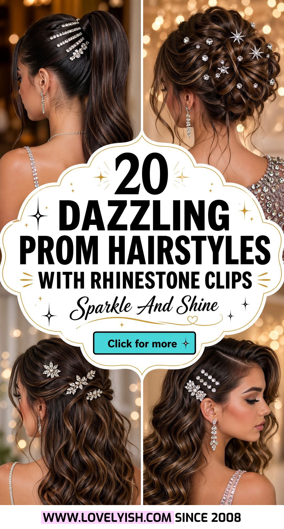 20 Dazzling Prom Hairstyles With Rhinestone Clips for Glam - 20 Dazzling Prom Hairstyles With Rhinestone Clips for Glam