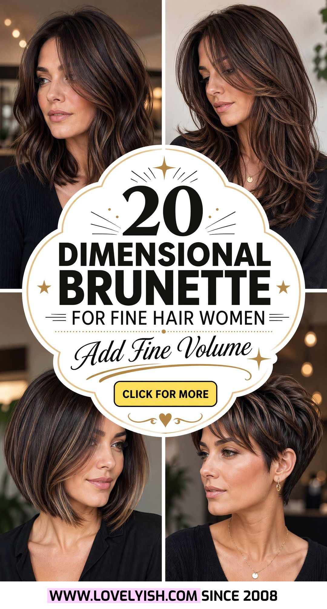 20 Dimensional Brunette for Fine Hair Women to Add Volume - 20 Dimensional Brunette for Fine Hair Women to Add Volume