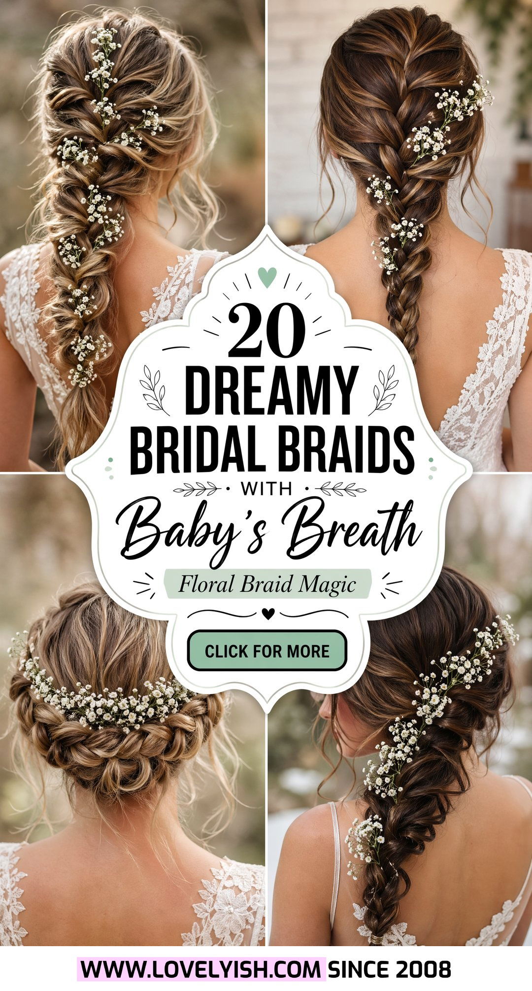20 Dreamy Bridal Braid with Babys Breath Ideas for Brides - 20 Dreamy Bridal Braid with Baby’s Breath Ideas for Brides