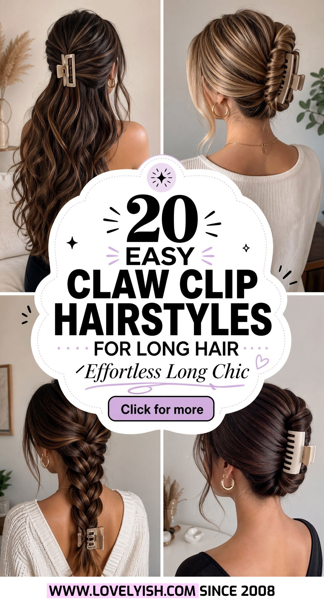 20 Easy Claw Clip Hairstyles for Long Hair Effortless Chic - 20 Easy Claw Clip Hairstyles for Long Hair: Effortless Chic