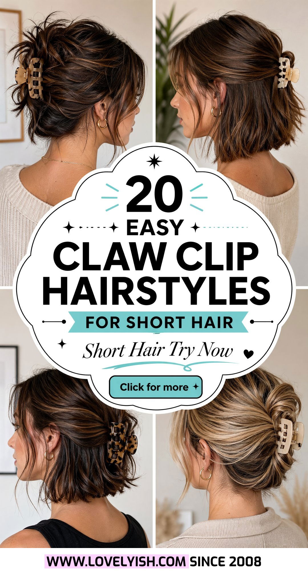 20 Easy Claw Clip Hairstyles for Short Hair You Need to Try - 20 Easy Claw Clip Hairstyles for Short Hair You Need to Try