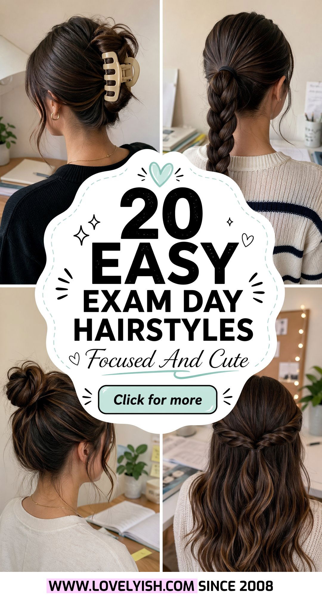 20 Easy Exam Day Hairstyles to Keep You Focused and Cute - 20 Easy Exam Day Hairstyles to Keep You Focused & Cute