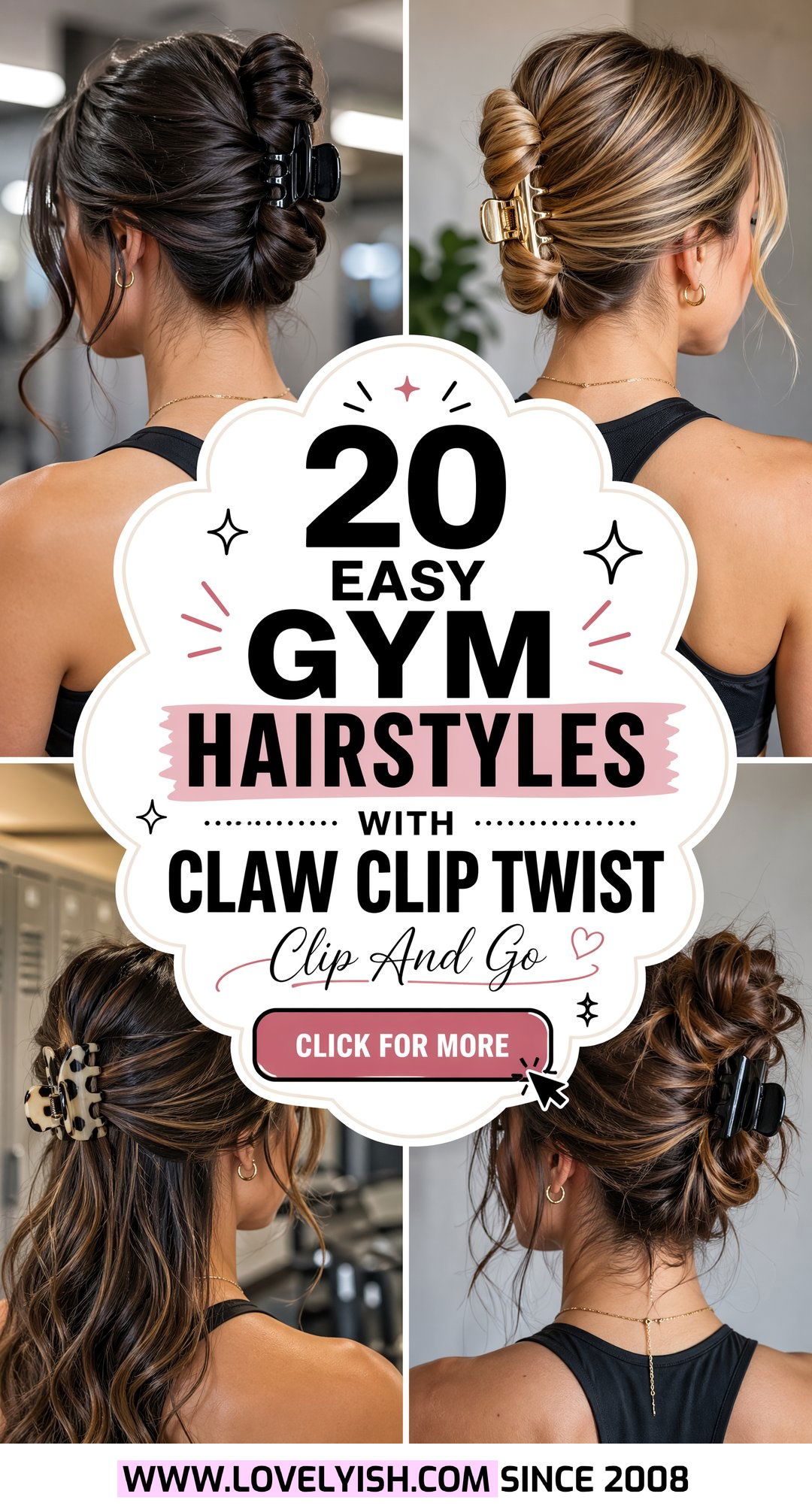 20 Easy Gym Hairstyle with Claw Clip Twist Ideas for Your Workout - 20 Easy Gym Hairstyle with Claw Clip Twist Ideas for Your Workout
