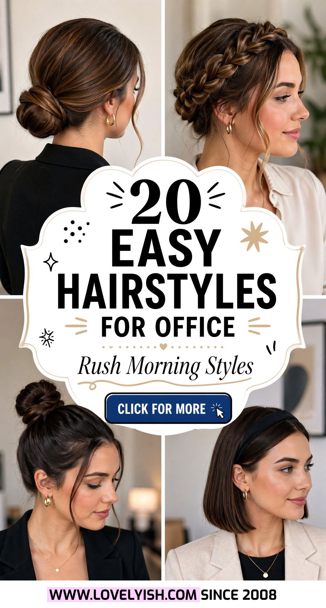 20 Easy Hairstyle for Office Rush Mornings to Save Time! - 20 Easy Hairstyle for Office Rush Mornings to Save Time!