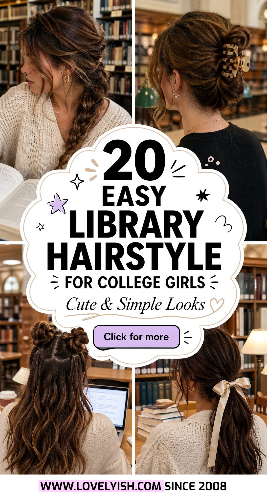 20 Easy Library Hairstyle for College Girls Cute and Simple - 20 Easy Library Hairstyle for College Girls: Cute & Simple