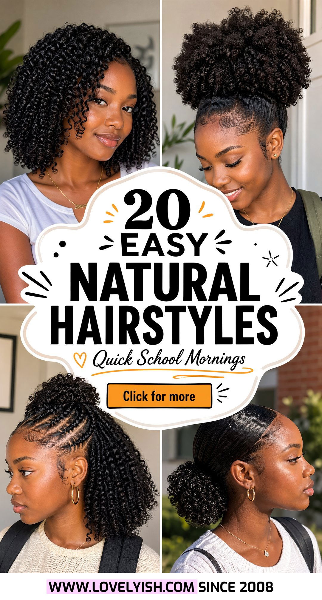 20 Easy Natural Hairstyles for School Mornings Quick Ideas - 20 Easy Natural Hairstyles for School Mornings: Quick Ideas